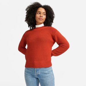 Everlane Link-Stitch Crewneck Sweater in Rust Size Medium